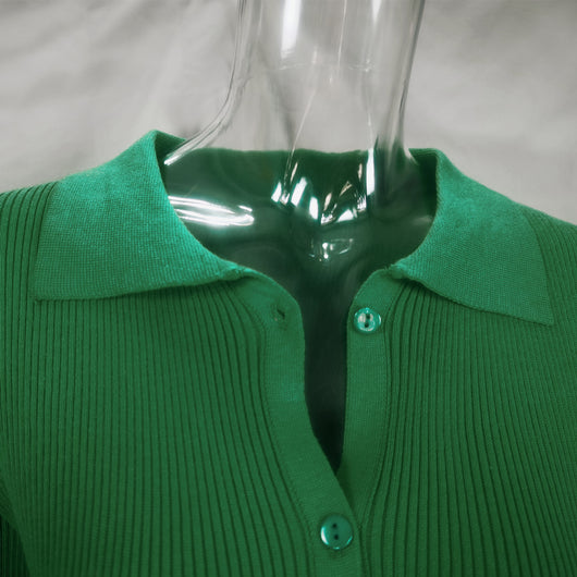 Vestido Elegante con Cuello Solapa y Mangas Acampanadas - Image 8