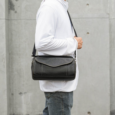 Bolsa Crossbody de Cuero Curtido al Vegetal para Hombre - Estilo Vintage - Image 4