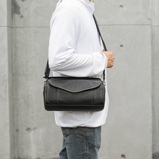 Bolsa Crossbody de Cuero Curtido al Vegetal para Hombre - Estilo Vintage - Image 4