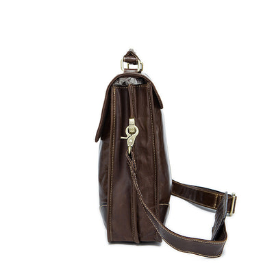 Bolso de Cuero Genuino para Hombre Estilo Retro con Textura Premium - Image 3