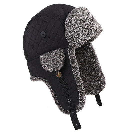 Gorro Térmico Lei Feng Hombre Patrón Cuadros Terciopelo Premium - Image 9