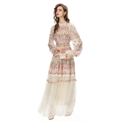 Vestido Swing con Bordado Pesado en Malla - Image 6