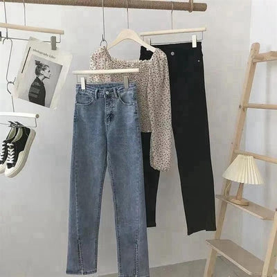 Jeans de Cintura Alta con Abertura en el Ruedo para Mujer - Image 20