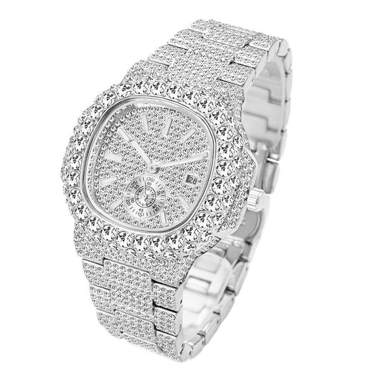 Reloj de Negocios Dorado para Hombre con Diamantes, Esfera Luminosa y Resistencia al Agua - Image 9