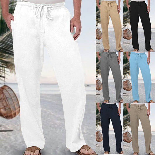 Pantalones Deportivos de Lino Holgados para Hombre