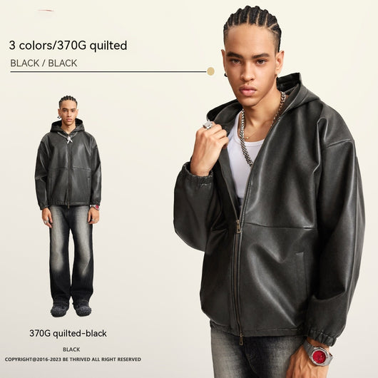 Abrigo de Cuero Premium Perfil Retro para Hombre - Image 4
