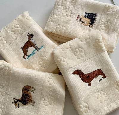 Toalla Absorbente para Mascotas con Bordado de Perro