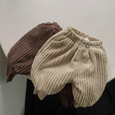 Pantalones Invierno Niños y Niñas Coreanos Acolchados a Rayas - Image 9
