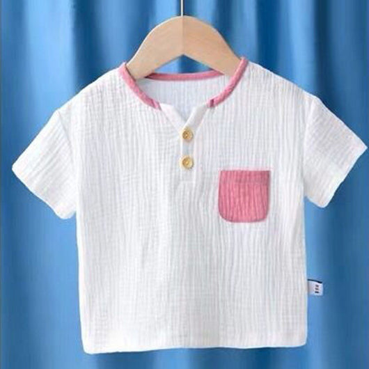 Camiseta Infantil Transpirable de Algodón y Lino - Manga Corta - Image 3