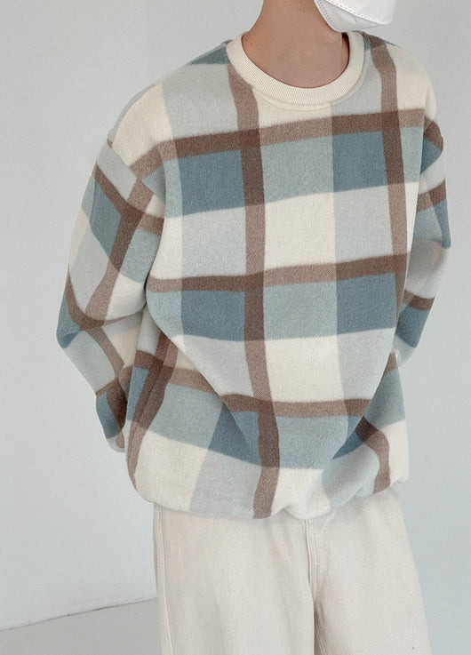 Sudadera Cuadros Texturizada para Hombre - Corte Holgado Manga Larga - Image 13