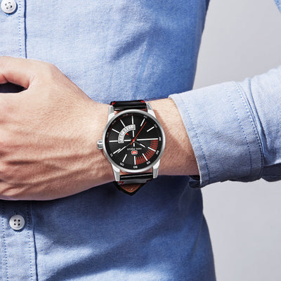 Reloj Deportivo para Hombre con Calendario, Pantalla Luminosa y Correa de Cuero Genuino - Image 3