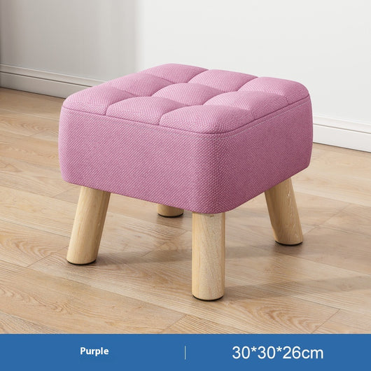 Taburete de Madera Maciza Minimalista con Tapizado - Image 11