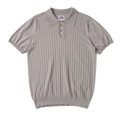 Polo de Seda Mulberry Italiano Premium Hombre - Cuello Solapa Retro Americano Rayas Tejidas - Image 9