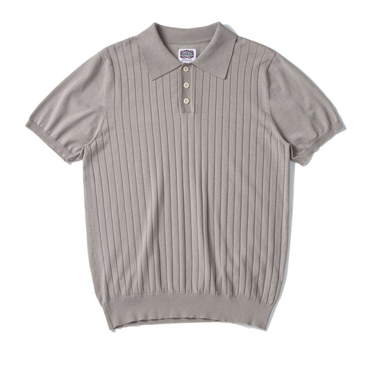 Polo de Seda Mulberry Italiano Premium Hombre - Cuello Solapa Retro Americano Rayas Tejidas - Image 9