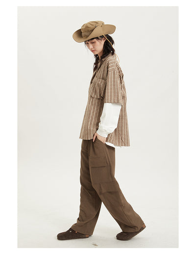 Camisa Retro Japonesa a Rayas - Estilo Preppy Holgado de Manga Corta - Image 15