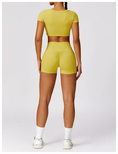 Conjunto de Yoga y Ejercicio de Secado Rápido en Colores Sólidos - Image 8