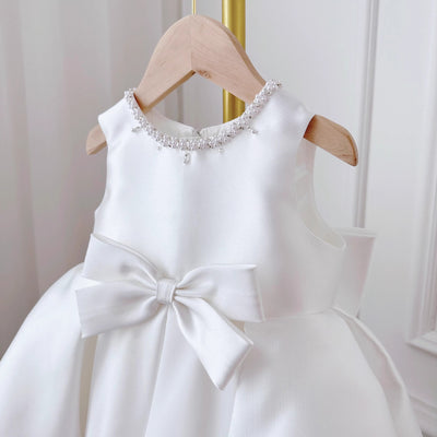Conjunto de Dos Piezas Estilo Coreano para Niña - Vestido Blanco Clásico - Image 16