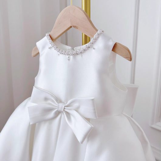 Conjunto de Dos Piezas Estilo Coreano para Niña - Vestido Blanco Clásico - Image 16