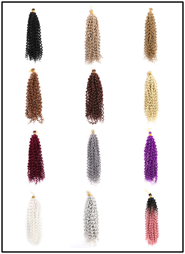Cabello Crochet Fibra Sintética 14 Pulgadas Efecto Agua Degradado