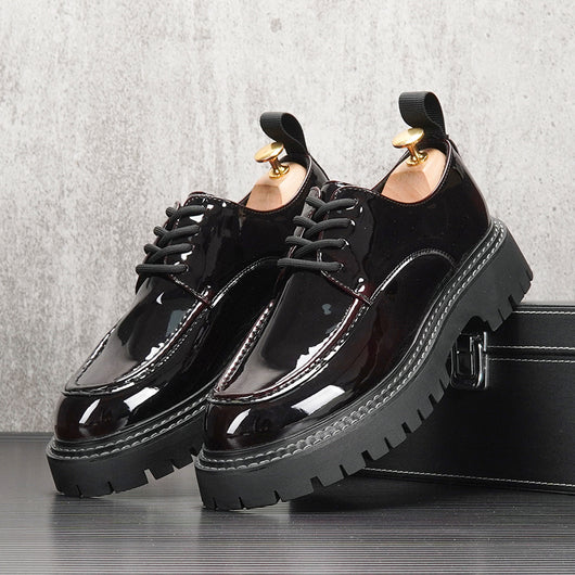 Zapatos Casuales Estilo Británico Retro para Hombre con Suela Elevada - Image 4