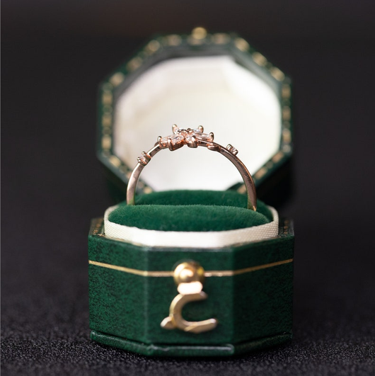 Anillo de Boda Floral para Mujer en Oro 18K, 14K y Plata S925 con Diamantes - Image 3