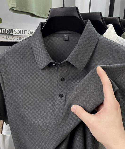 Playera Polo Hombre Jacquard Cuadros Transpirable Verano - Image 8