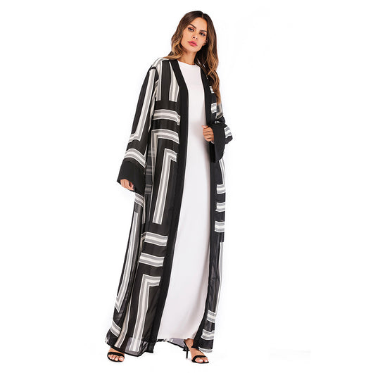 Cardigan Robe Holgado con Encaje Estilo Musulmán para Mujer - Image 3