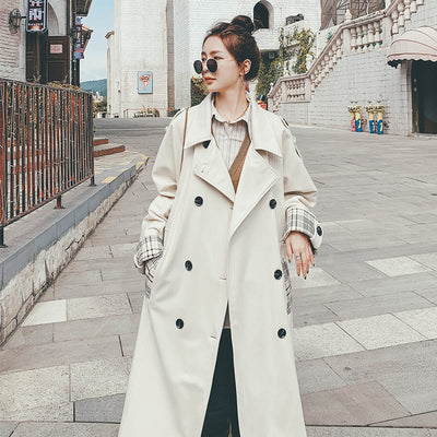 Abrigo Patchwork Cuadros Estilo Coreano para Commuter - Image 3