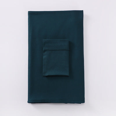 Black minimalist modal bottom hat integrated scarf, folded neatly on a white background. - Image 32