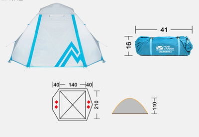 Tienda de Campaña Alpinista 3 Estaciones con Doble Techo, Marco de Aluminio Resistente a Viento y Lluvia - Image 23