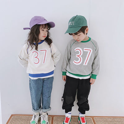 Suéter Infantil Otoño con Cuello Redondo y Diseño de Letras - Unisex Coreano - Image 9