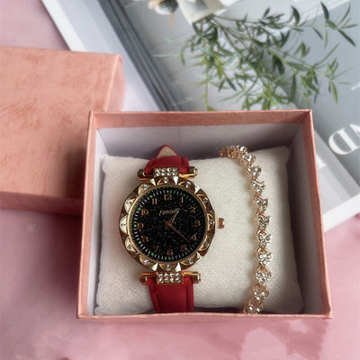 Conjunto de Reloj Frosted Estrellado y Cinturón de Dos Piezas - Image 22