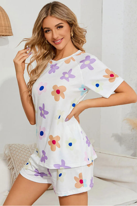 Conjunto de Pijama Floral para Mujer - Short y Blusa de Manga Corta - Image 10