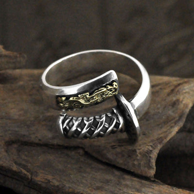 Anillo Samurai Plata Tailandesa Estilo Vintage Distressed para Hombre - Image 9