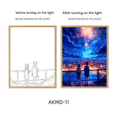 Lámpara Nocturna Pareja con Luz Sanadora y Pintura de Fuegos Artificiales - Image 13