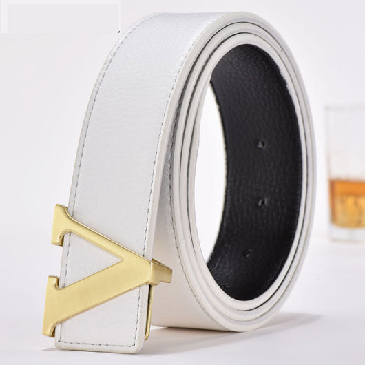 Cinturón de Cuero para Hombre con Hebilla de Letras - Estilo Moderno - Image 10