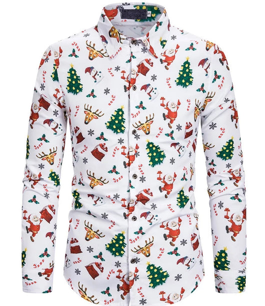 Camisa Navideña de Manga Larga con Impresión 3D Digital Santa Claus - Image 8