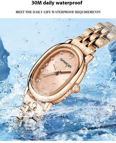 Reloj de Cuarzo para Mujer con Correa de Cuero y Acero Inoxidable Resistente al Agua - Image 16