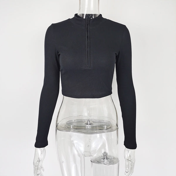 Top Crop Ajustado con Cierre de Mujer - Diseño Minimalista - Image 8
