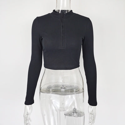Top Crop Ajustado con Cierre de Mujer - Diseño Minimalista - Image 8