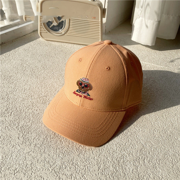 Gorra de Béisbol Infantil con Diseño de Perro Marrón y Marco Rojo