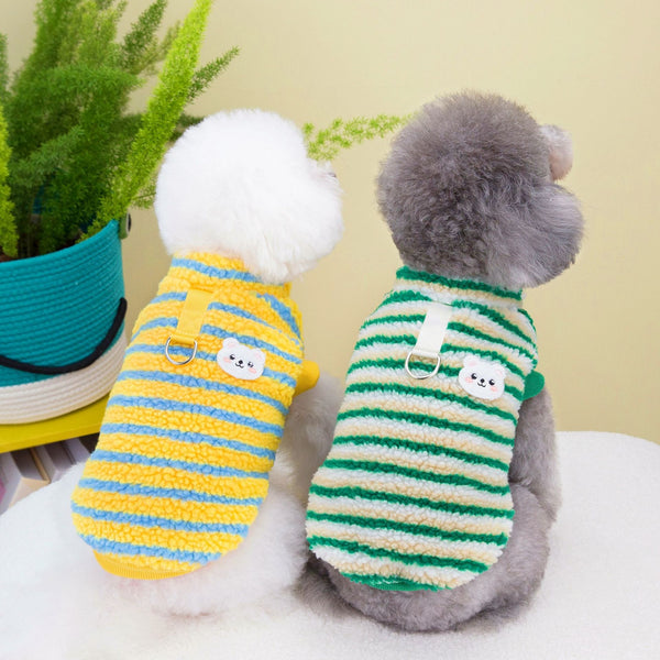 Playera Térmica a Rayas para Mascotas con Oso