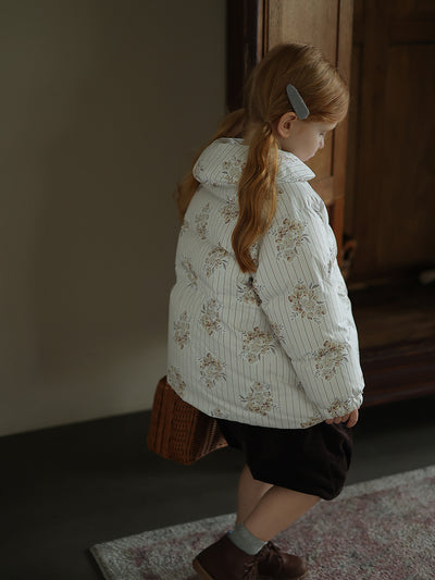 Abrigo Infantil Invierno Acolchado Floral Coreano - Image 4