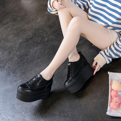 Zapatos de Mujer con Suela Gruesa Elevada y Cordones - Cuero Premium - Image 10