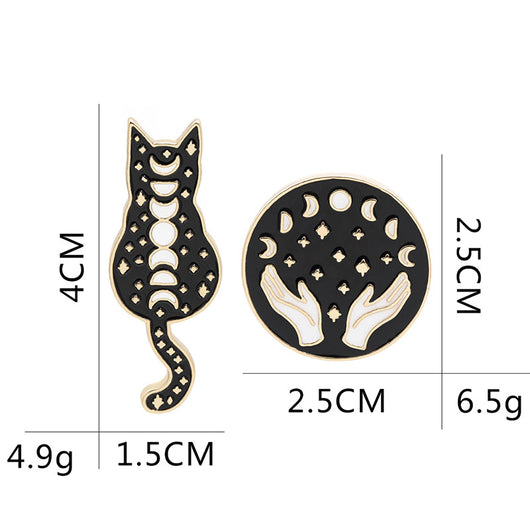Broche Gato Esmaltado con Gotitas de Aceite - Aleación Metálica para Denim - Image 3