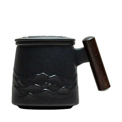 Taza Térmica de Cerámica Esmerilada con Separador de Té y Tapa - Image 13