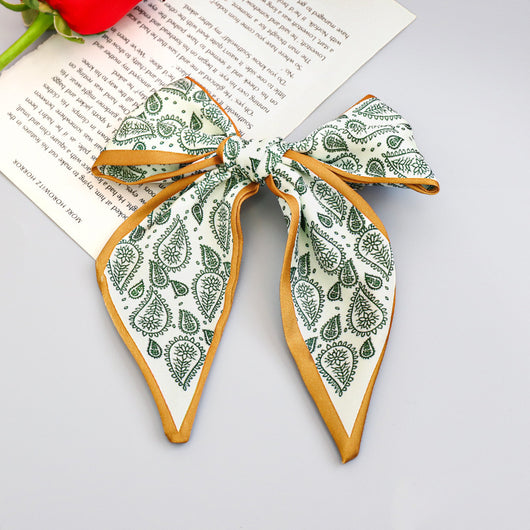 Clip Primavera para Coleta con Moño de Tela Estampada - Accesorio para Cabello Elegante - Image 14