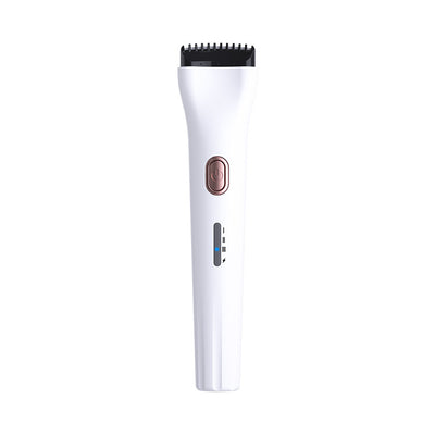 White portable heated eyelash curler with a rose gold power button and blue indicator light. - Image 7