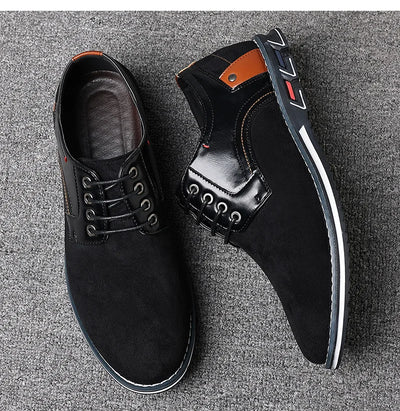 Zapatos Casuales de Cuero para Hombre con Punta Redonda y Cordones - Image 15