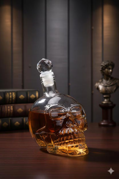 Botella Decantador Calavera de Cristal 350 ml para Whiskey y Licores Premium - Image 3